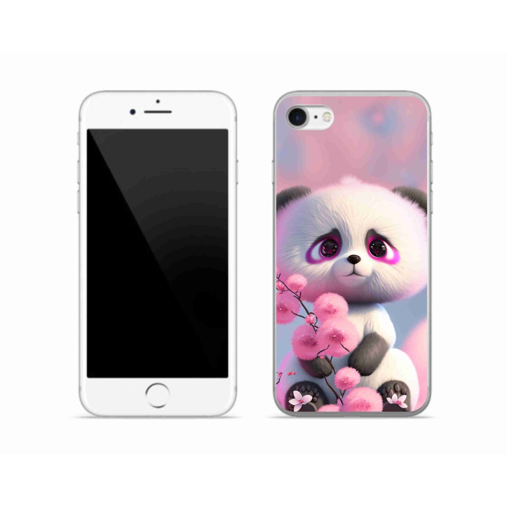 Gélový kryt mmCase na iPhone SE (2020) - roztomilá panda 1