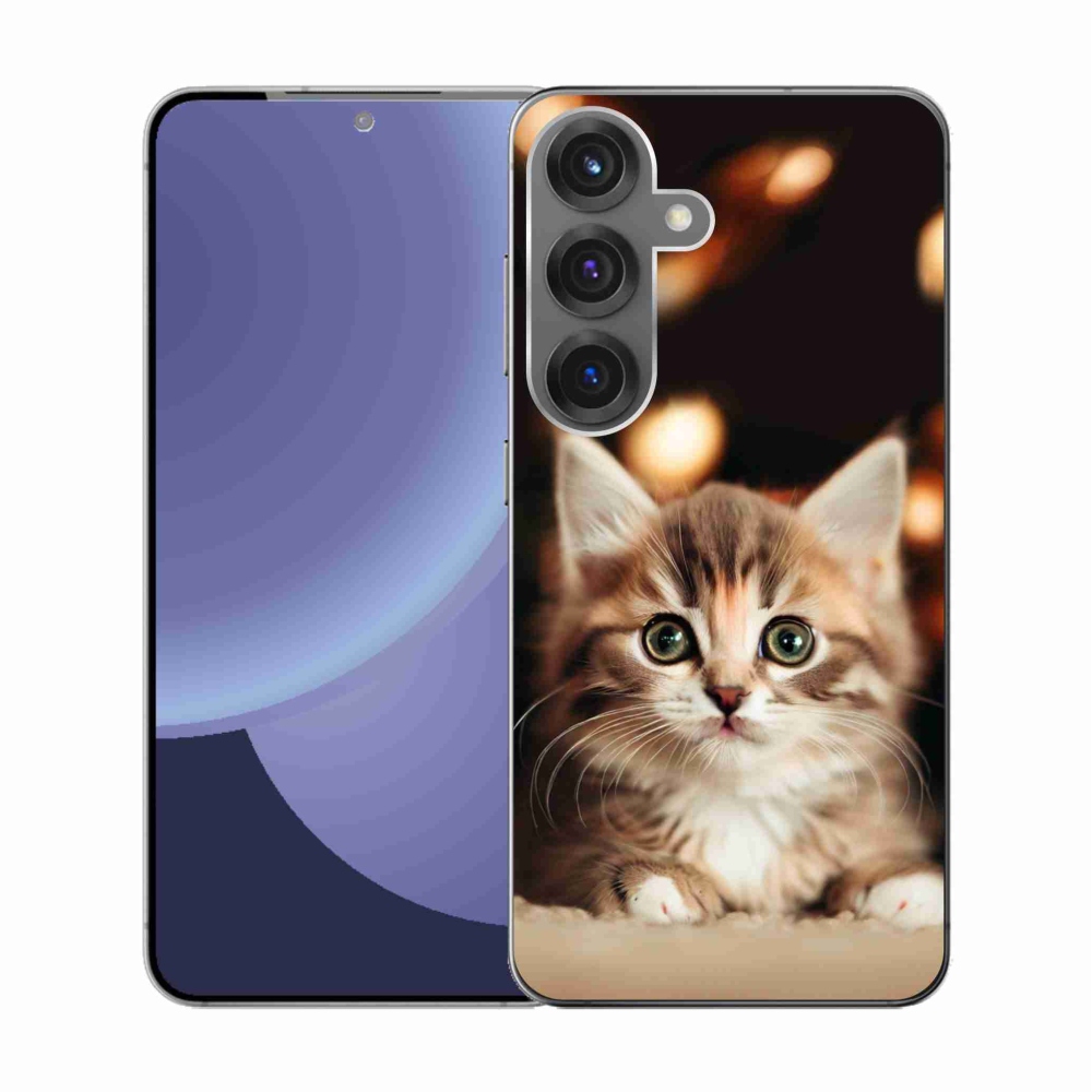 Gélový kryt mmCase na Samsung Galaxy S25 - roztomilé mačiatko 2