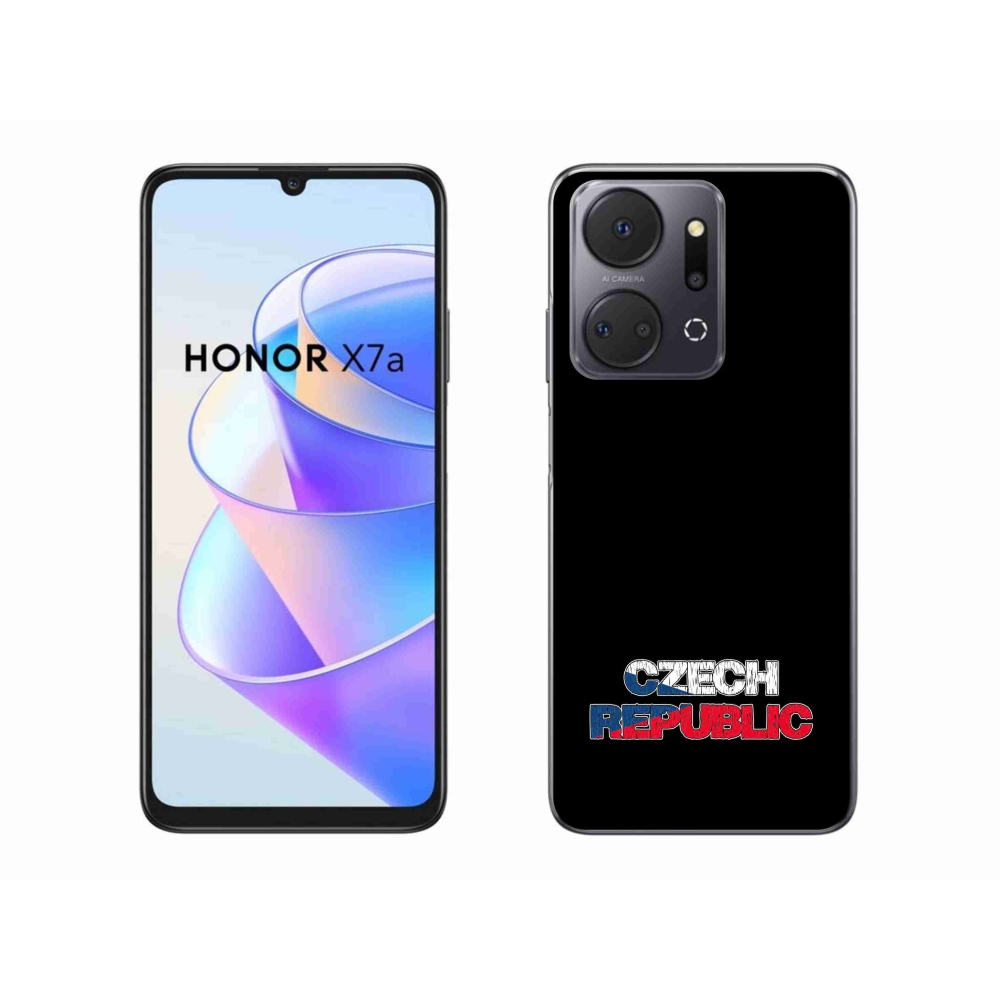 Gélový kryt mmCase na Honor X7a - Czech Republic čierne pozadie