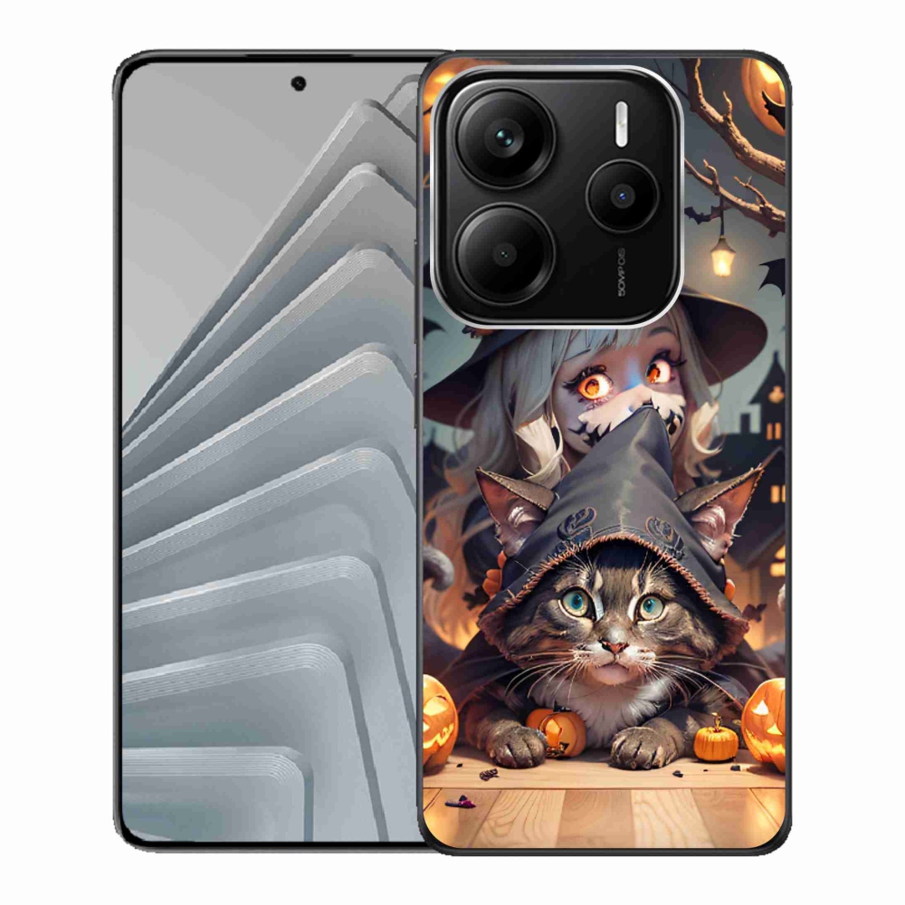 Gélový kryt mmCase na Xiaomi Redmi Note 14 5G - čarodejnice s kočkou