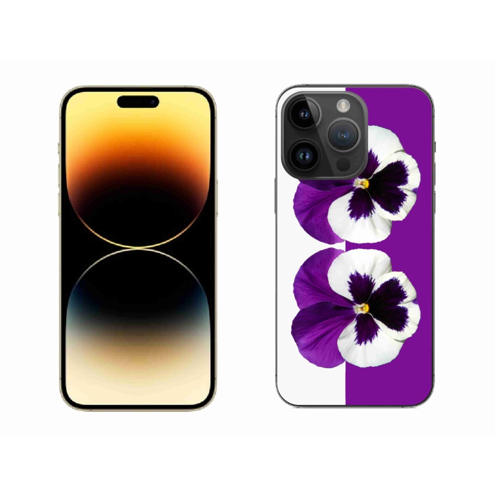 Gélový kryt mmCase na iPhone 14 Pro Max - fialovobiely kvet