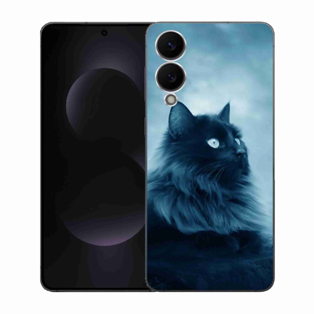 Gélový kryt mmCase na Samsung Galaxy S25 Edge - čierna mačka 1