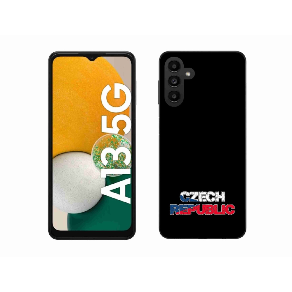 Gélový kryt mmCase na Samsung Galaxy A13 5G - Czech Republic čierne pozadie