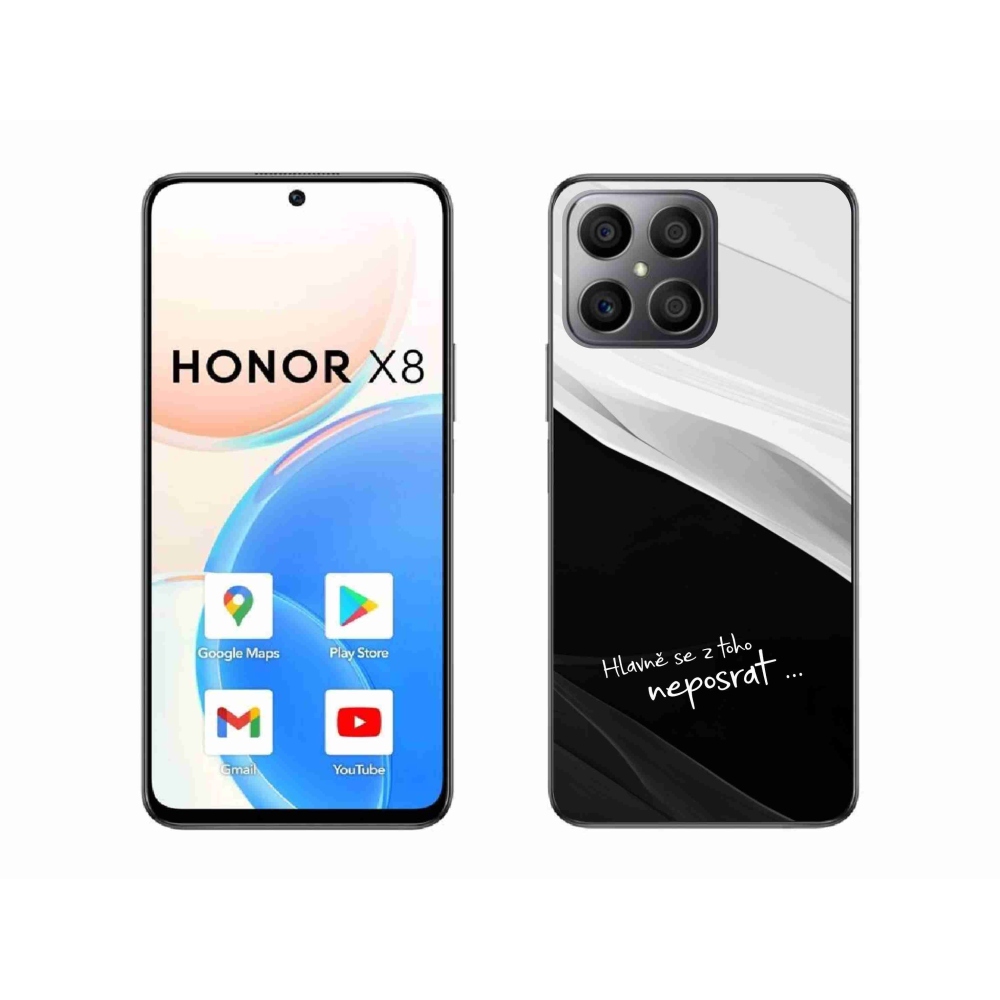 Gélový kryt mmCase na Honor X8 4G - vtipný text 13 čiernobiele pozadie