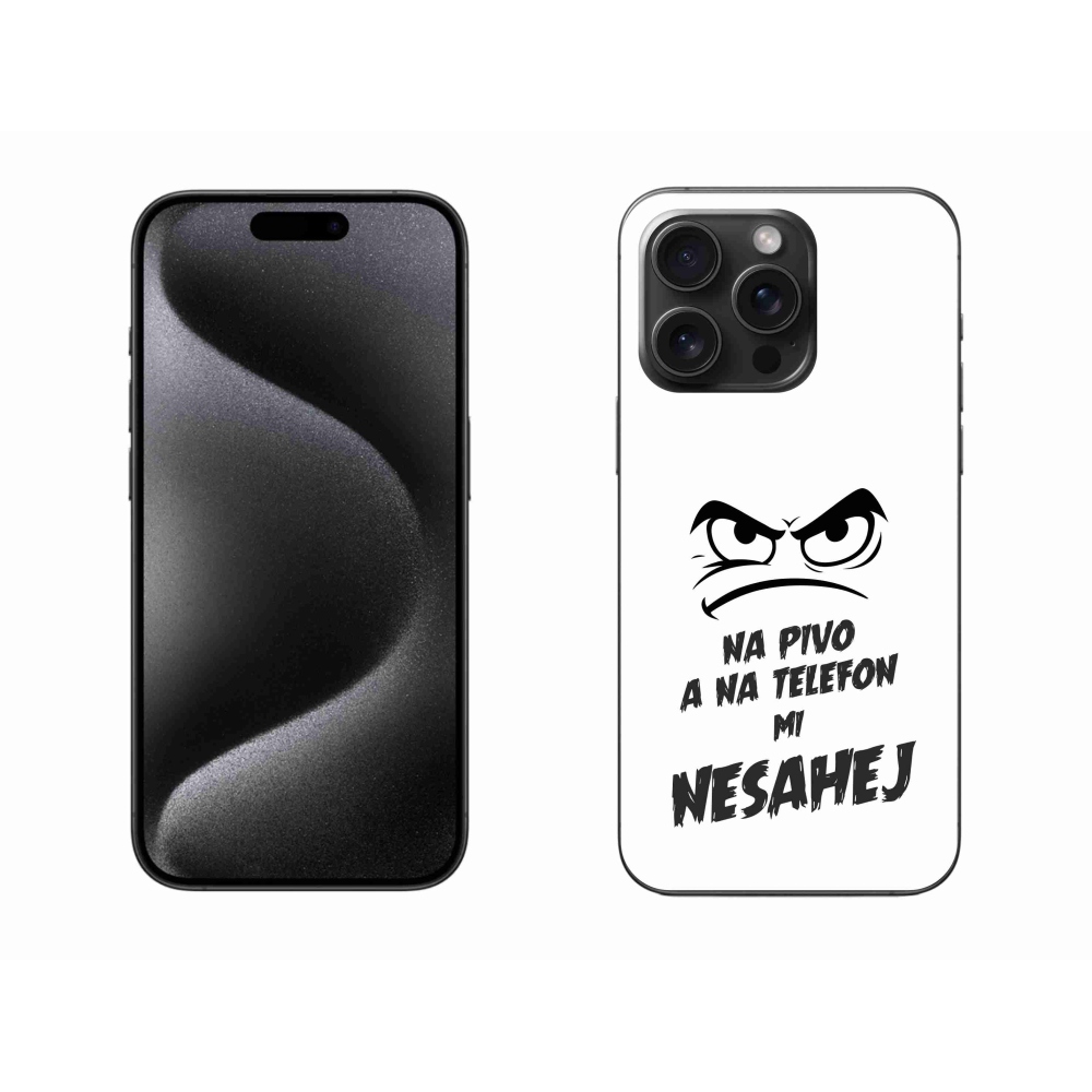Gélový kryt mmCase na iPhone 15 Pro Max - pivný motív 2 biele pozadie