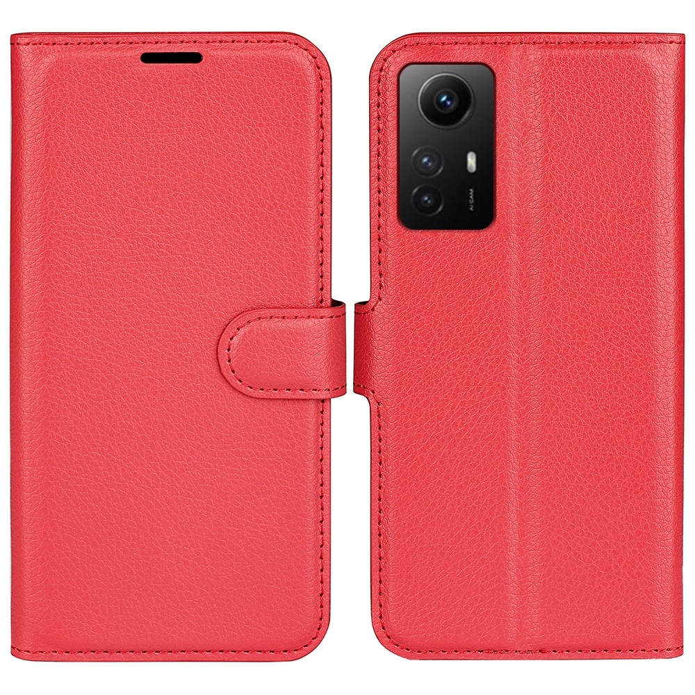 Litchi knižkové puzdro na Xiaomi Redmi Note 12S - červené