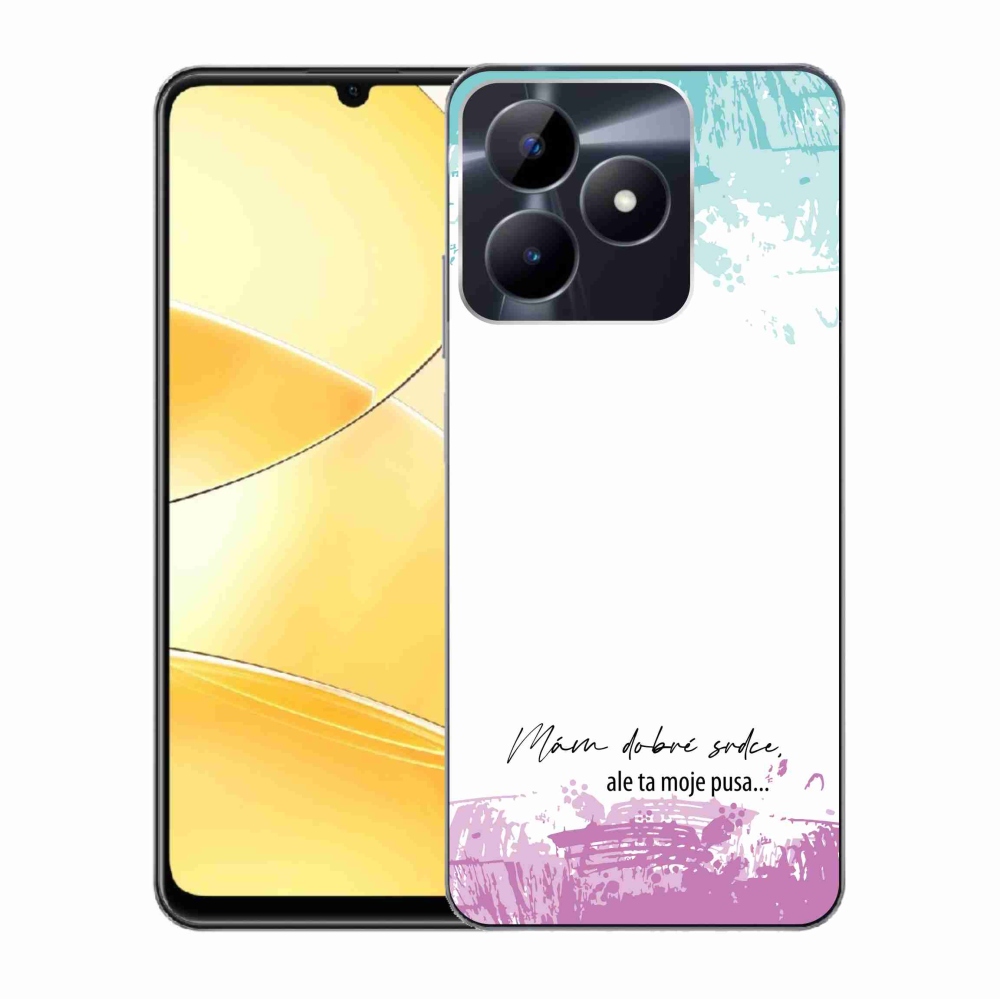 Gélový kryt mmCase na Realme C51/C53 - vtipný text 3 biele pozadie