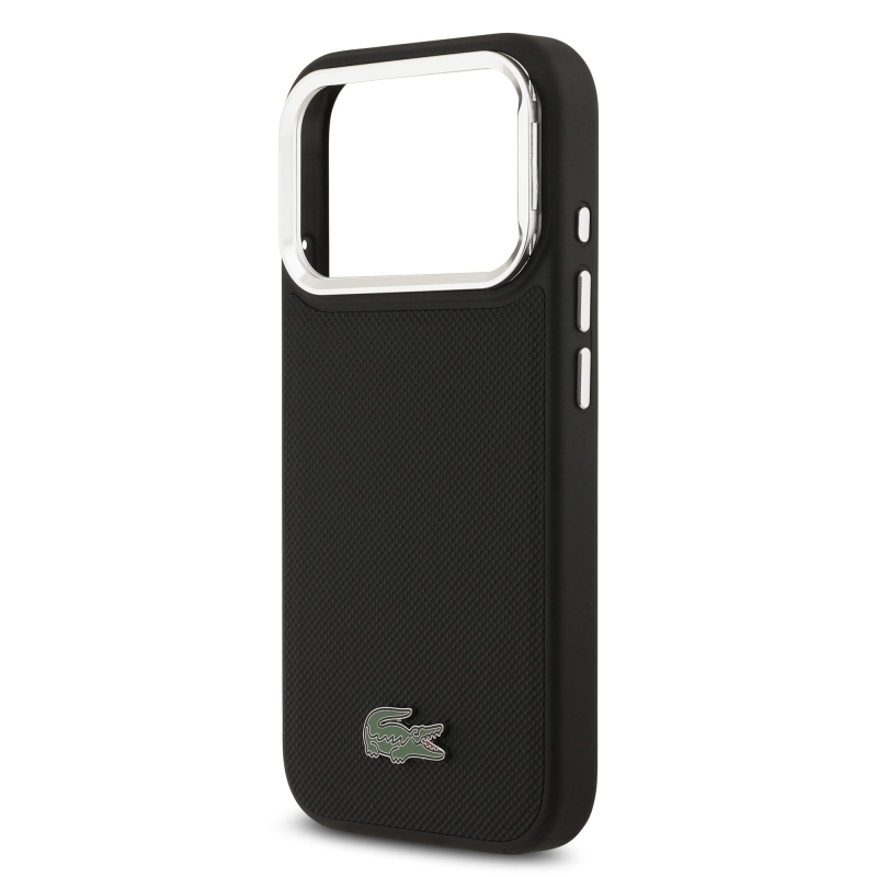 Lacoste Iconic Petit Pique Camera Stand MagSafe zadný kryt pre iPhone 17 Pro Black