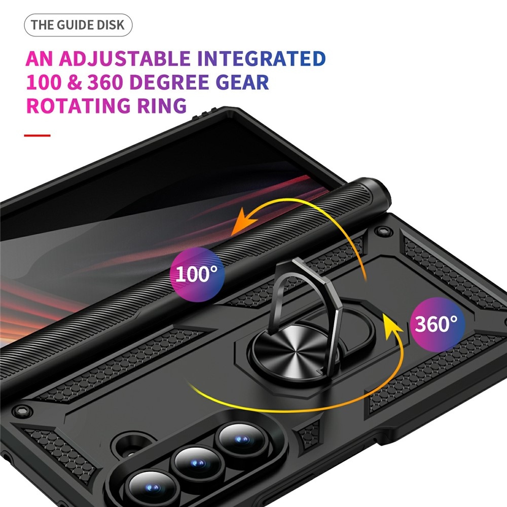 Ring odolný kryt na Samsung Galaxy Z Fold7 5G - čierny