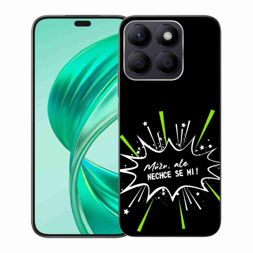 Gélový kryt mmCase na Honor X8b - vtipný text 11 čierne pozadie