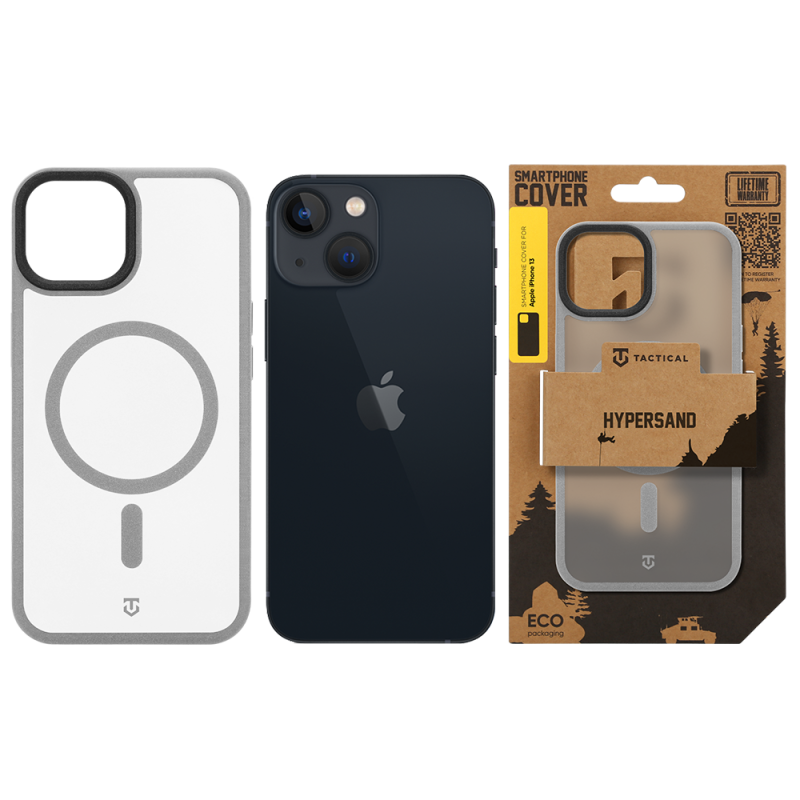 Tactical MagForce Hypersand puzdro pre Apple iPhone 13, svetlošedé