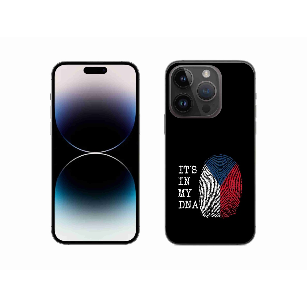 Gélový kryt mmCase na iPhone 14 Pro 6.1 - vlajka odtlačok prsta čierne pozadie
