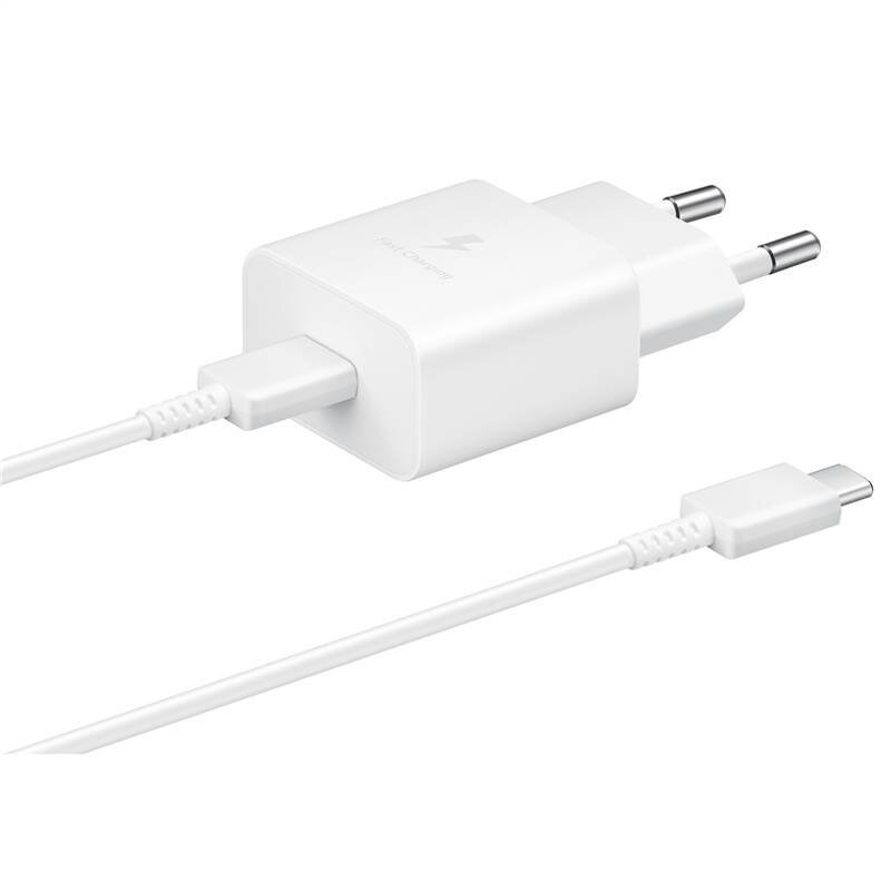 EP-T1510XWE Samsung USB-C 15W Cestovná nabíjačka + USB-C Dátový Kábel White