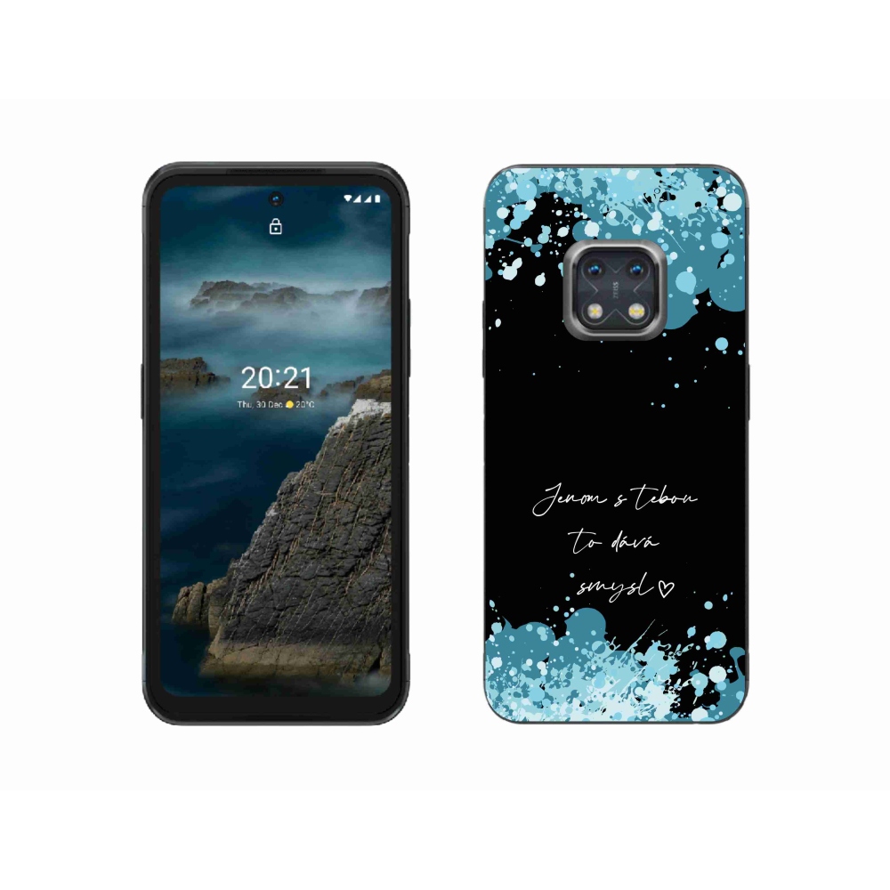 Gélový kryt mmCase na Nokia XR20 - zamilovaný text čierne pozadie