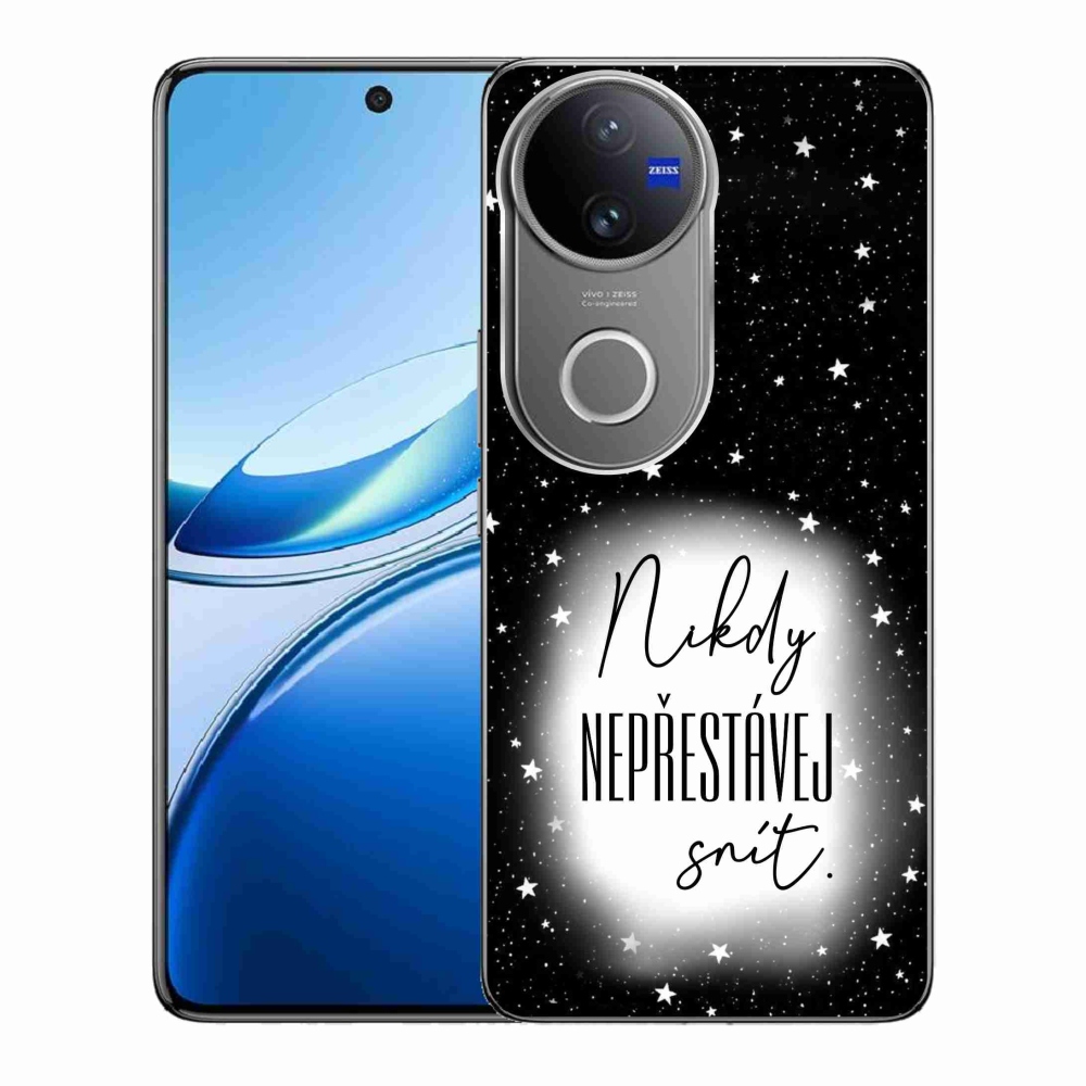 Gélový kryt mmCase na Vivo V50 5G - citát 1 bieločierne pozadie