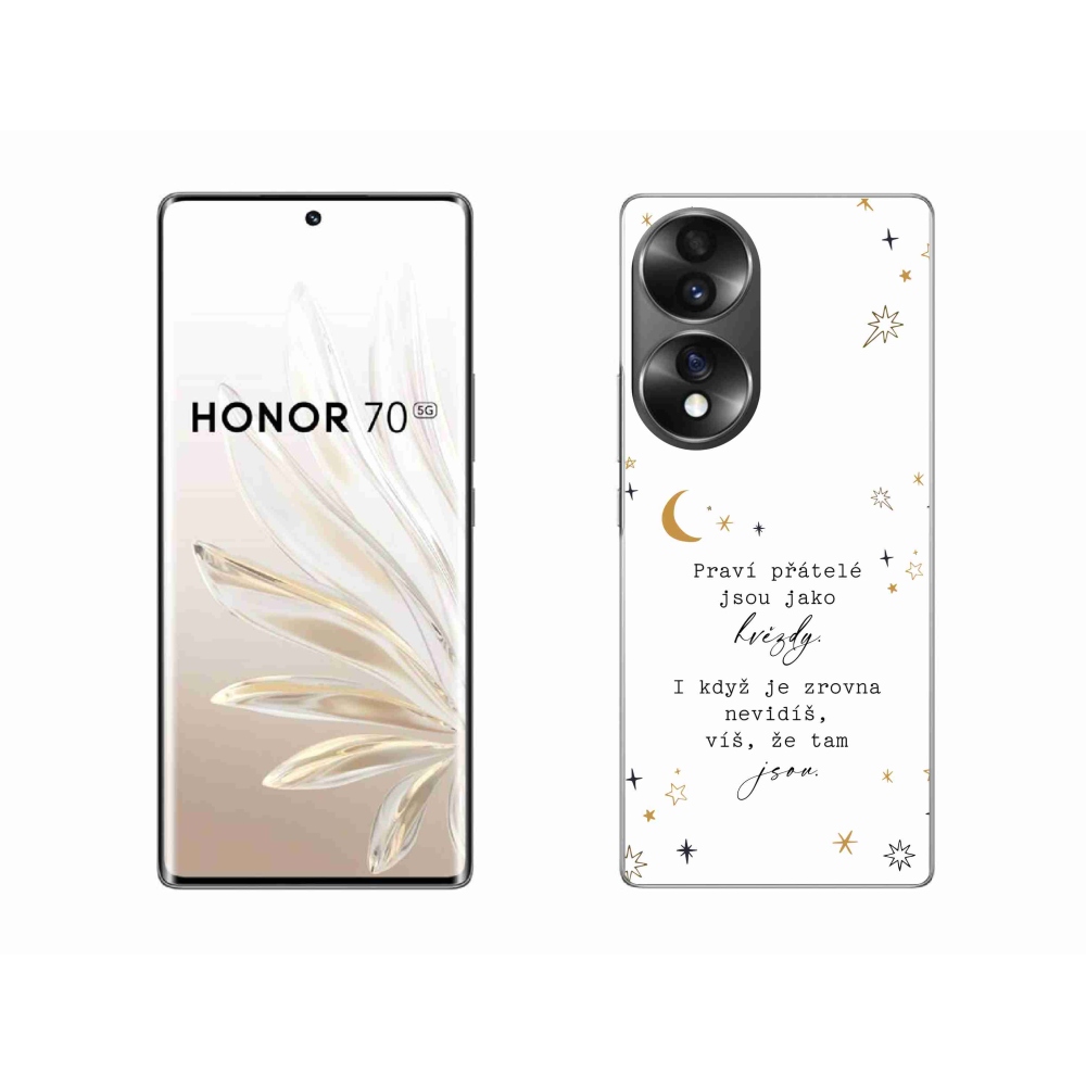 Gélový kryt mmCase na Honor 70 - citát 6 biele pozadie