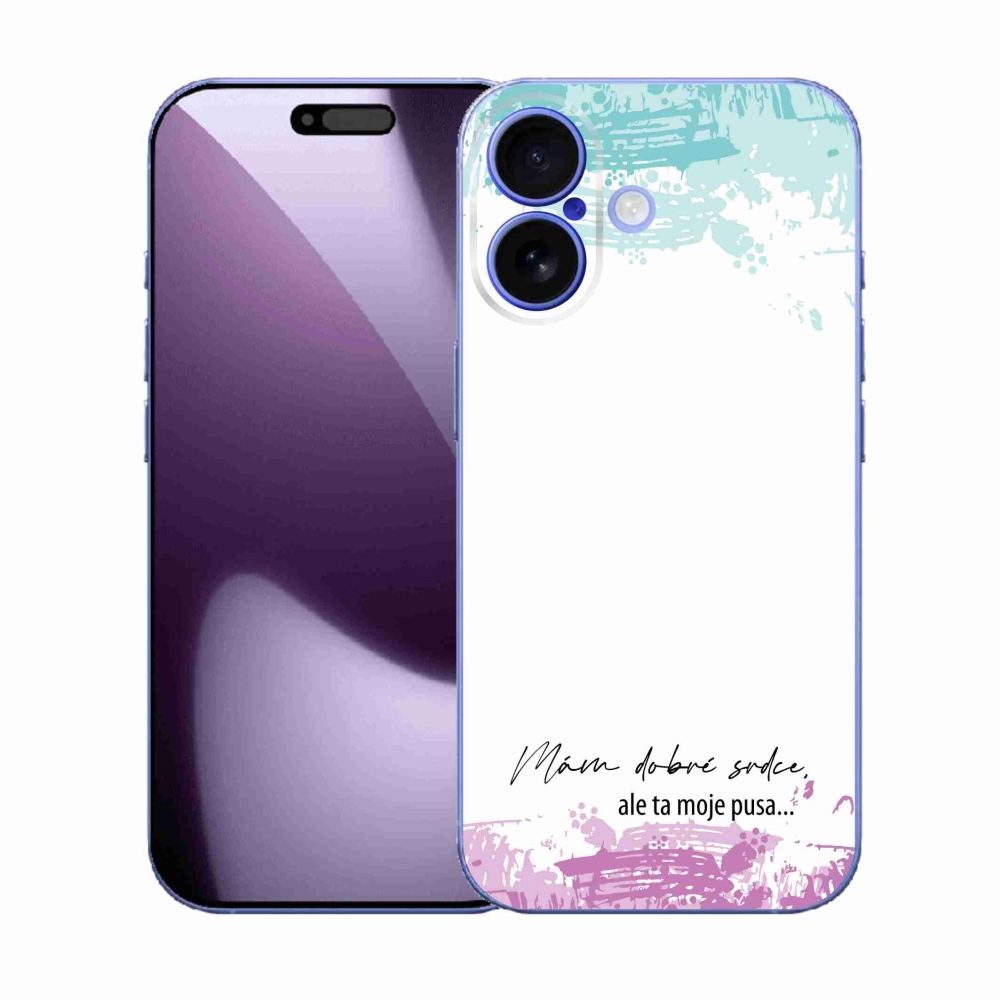 Gélový kryt mmCase na iPhone 17 - vtipný text 3 biele pozadie