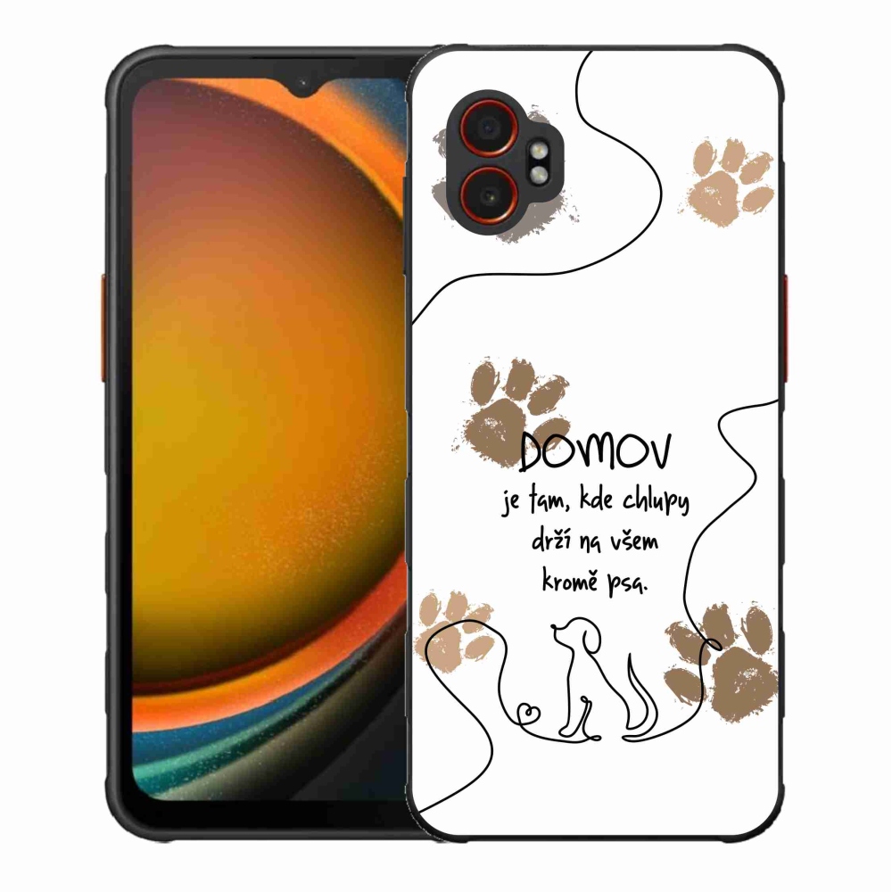 Gélový kryt mmCase na Samsung Galaxy Xcover 7 Pro - psie motív biele pozadie