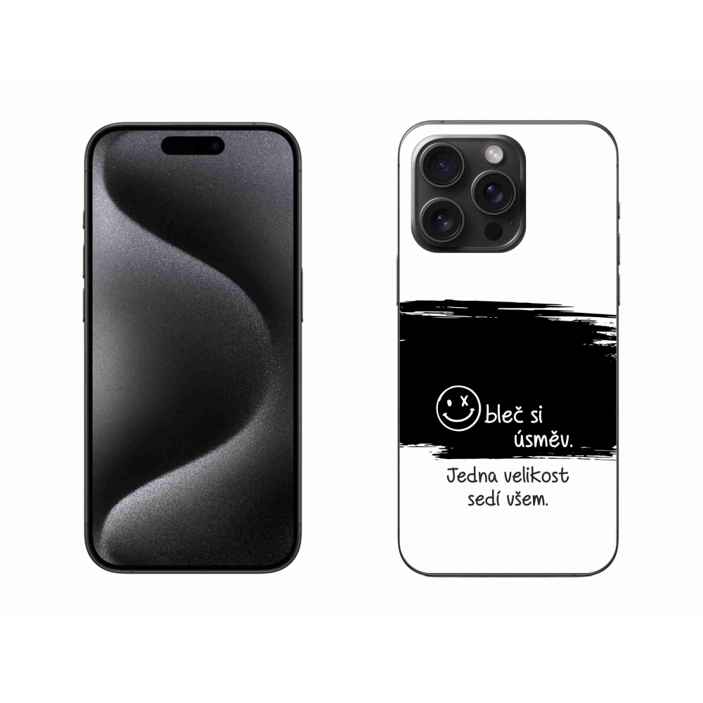 Gélový kryt mmCase na iPhone 15 Pro Max - vtipný text 8 čiernobiele pozadie