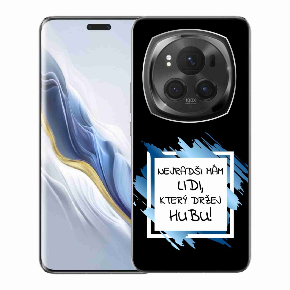 Gélový kryt mmCase na Honor Magic 6 Pro 5G - vtipný text 7 bieločierne pozadie