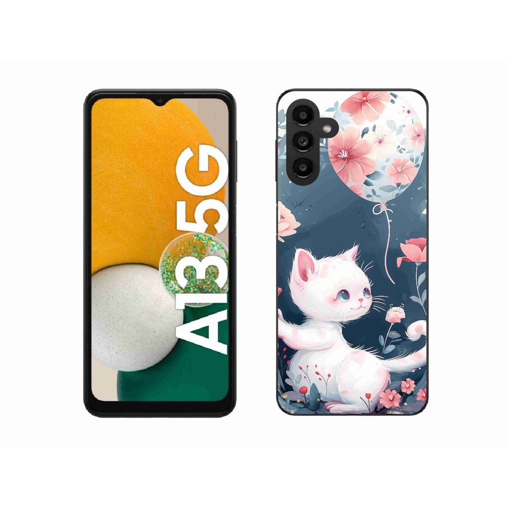 Gélový kryt mmCase na Samsung Galaxy A13 5G - mačiatko s balónikom