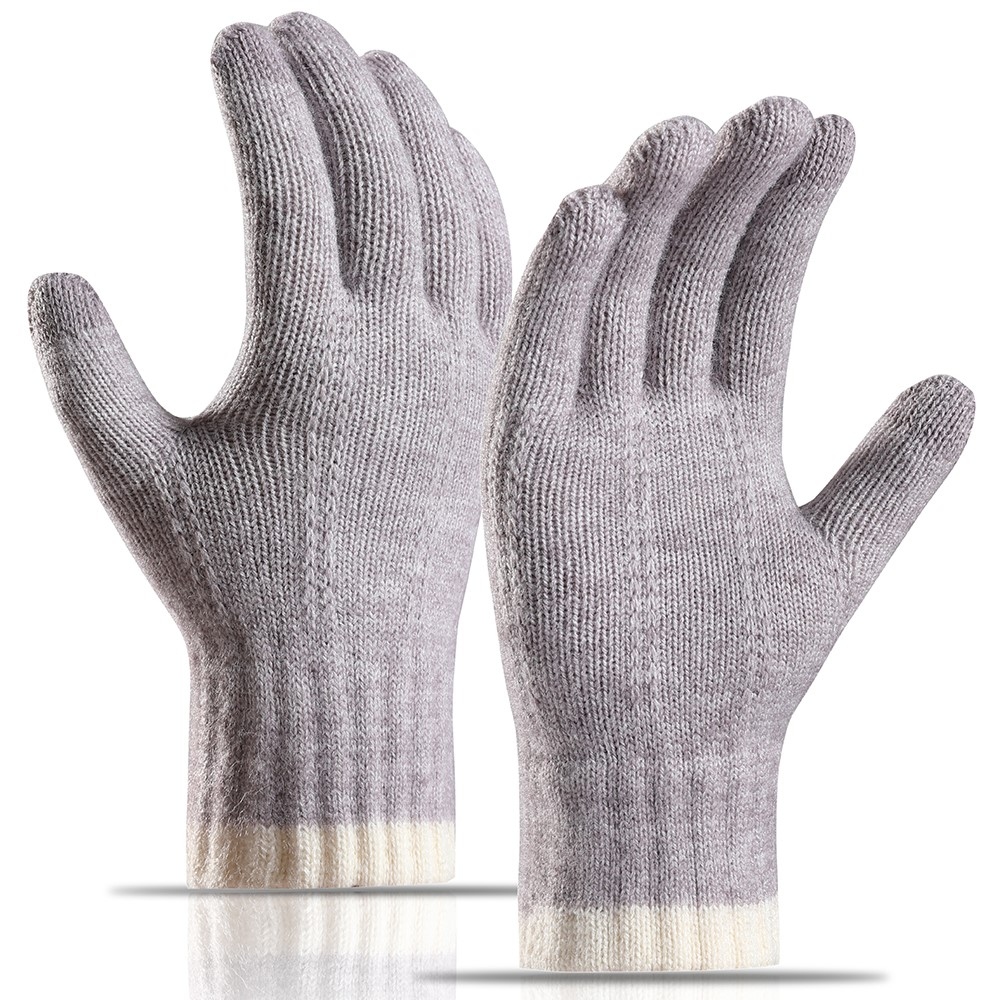 Decor dámske dotykové zimné rukavice - svetlofialové