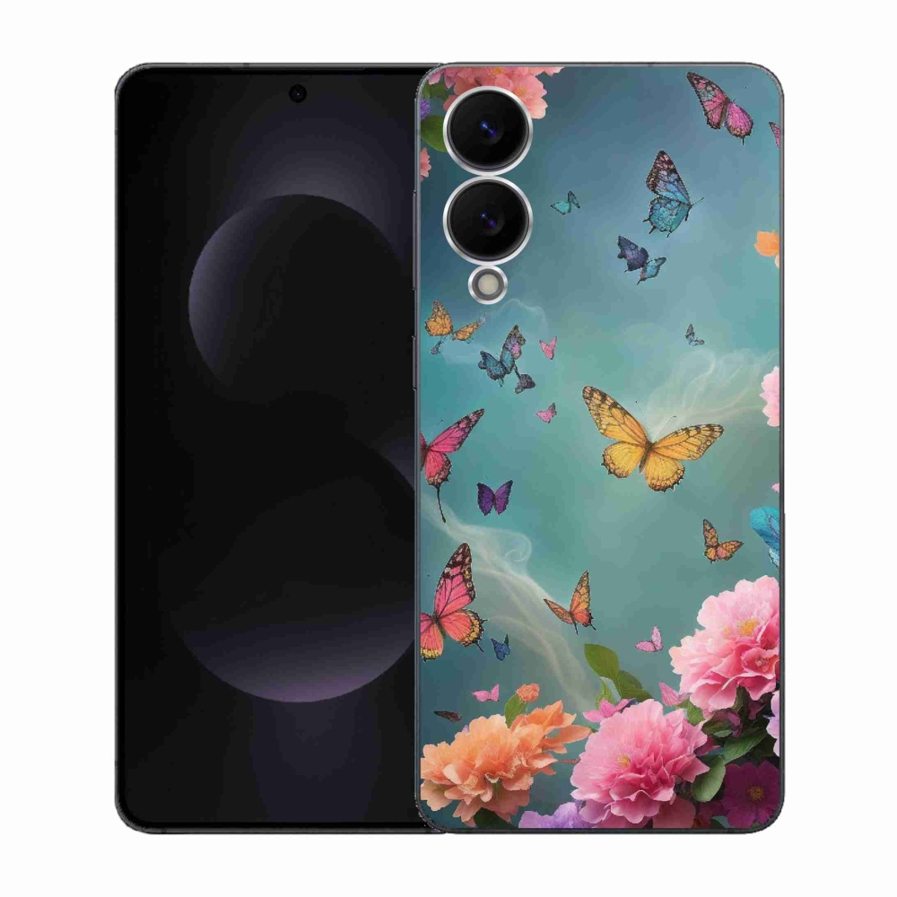 Gélový kryt mmCase na Samsung Galaxy S25 Edge - farebné kvety a motýle