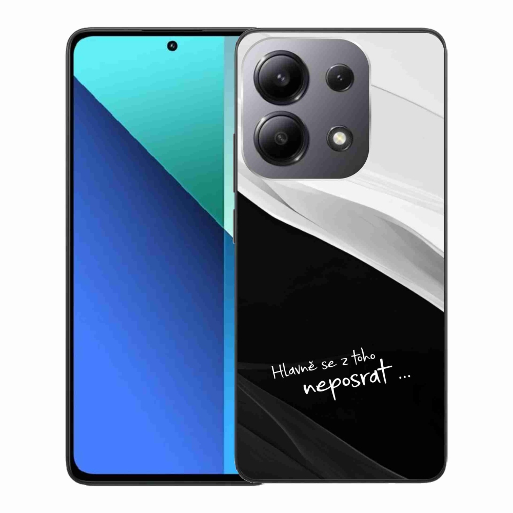 Gélový kryt mmCase na Xiaomi Redmi Note 13 - vtipný text 13 čiernobiele pozadie