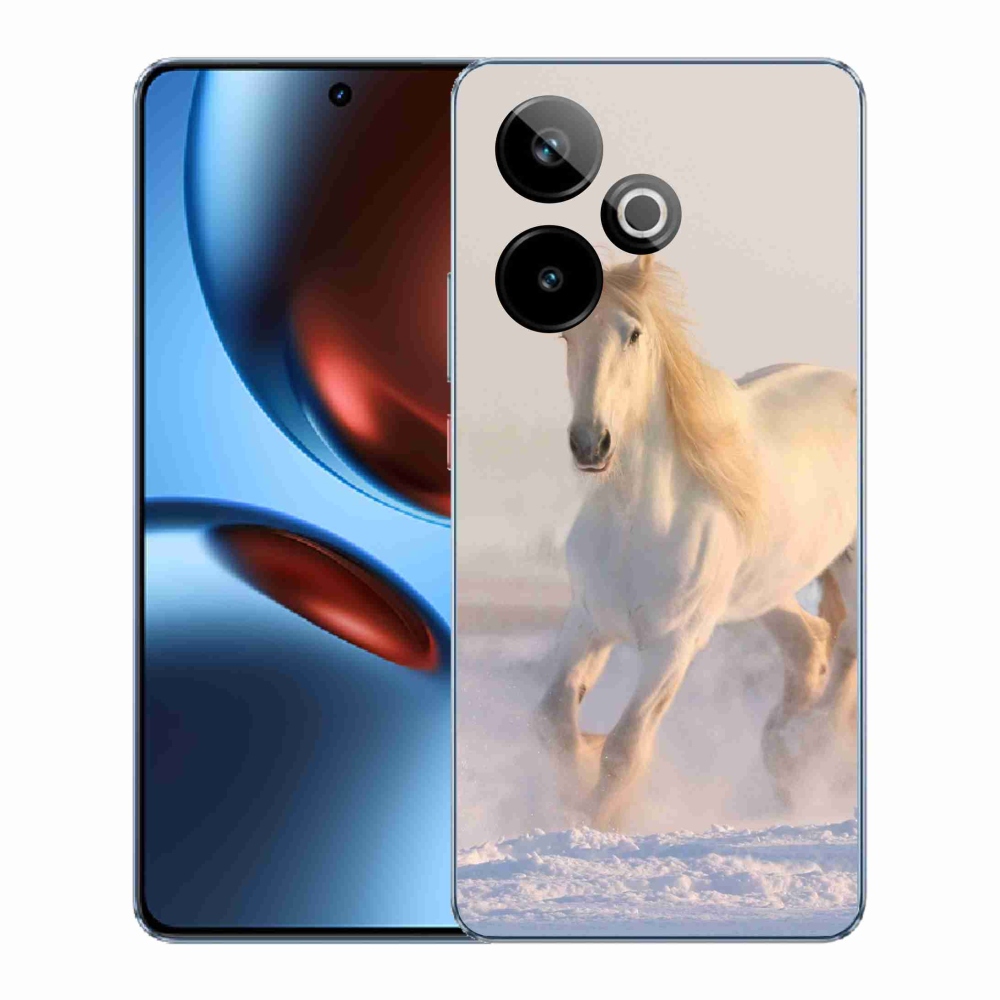 Gélový kryt mmCase na Realme GT 7 5G/GT 7T 5G - kôň v snehu