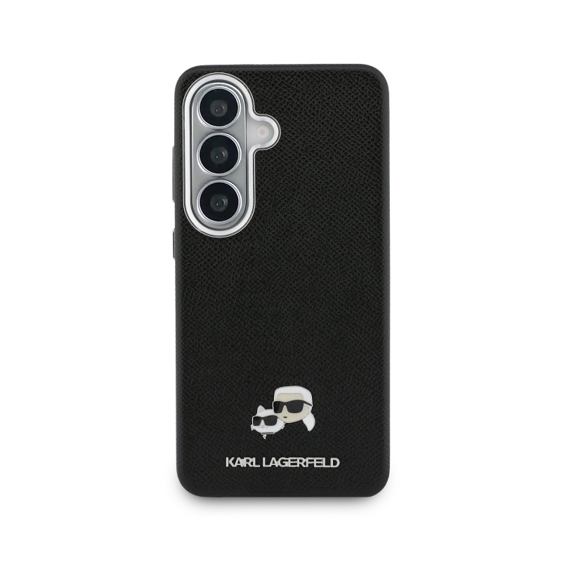 Karl Lagerfeld Grained PU Leather K&CH Heads Magnetic Back Cover pre Samsung Galaxy S26 Black