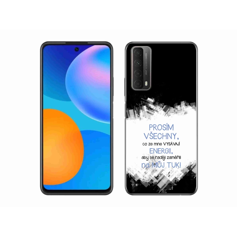 Gélový kryt mmCase na Huawei P Smart (2021) - vtipný text 1 modrý