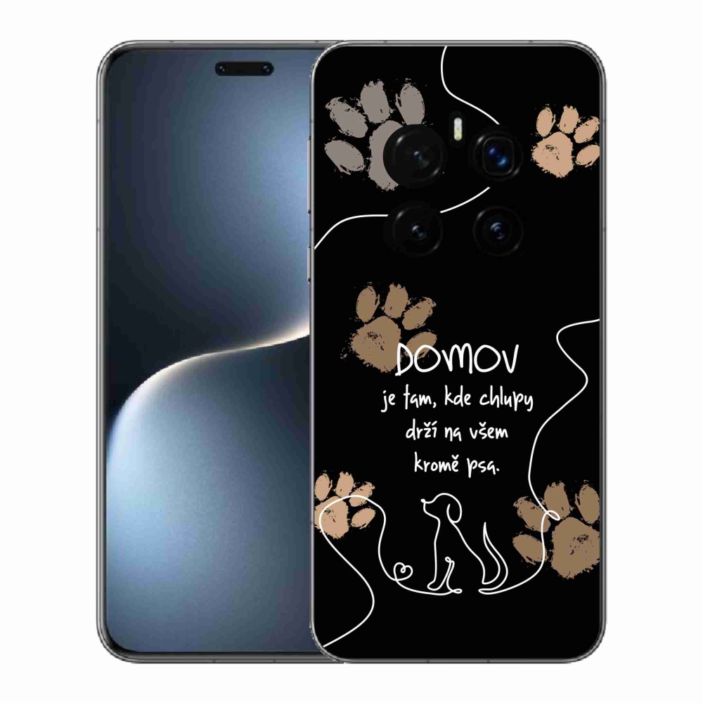 Gélový kryt mmCase na Honor Magic 7 Pro 5G - psí motív čierne pozadie