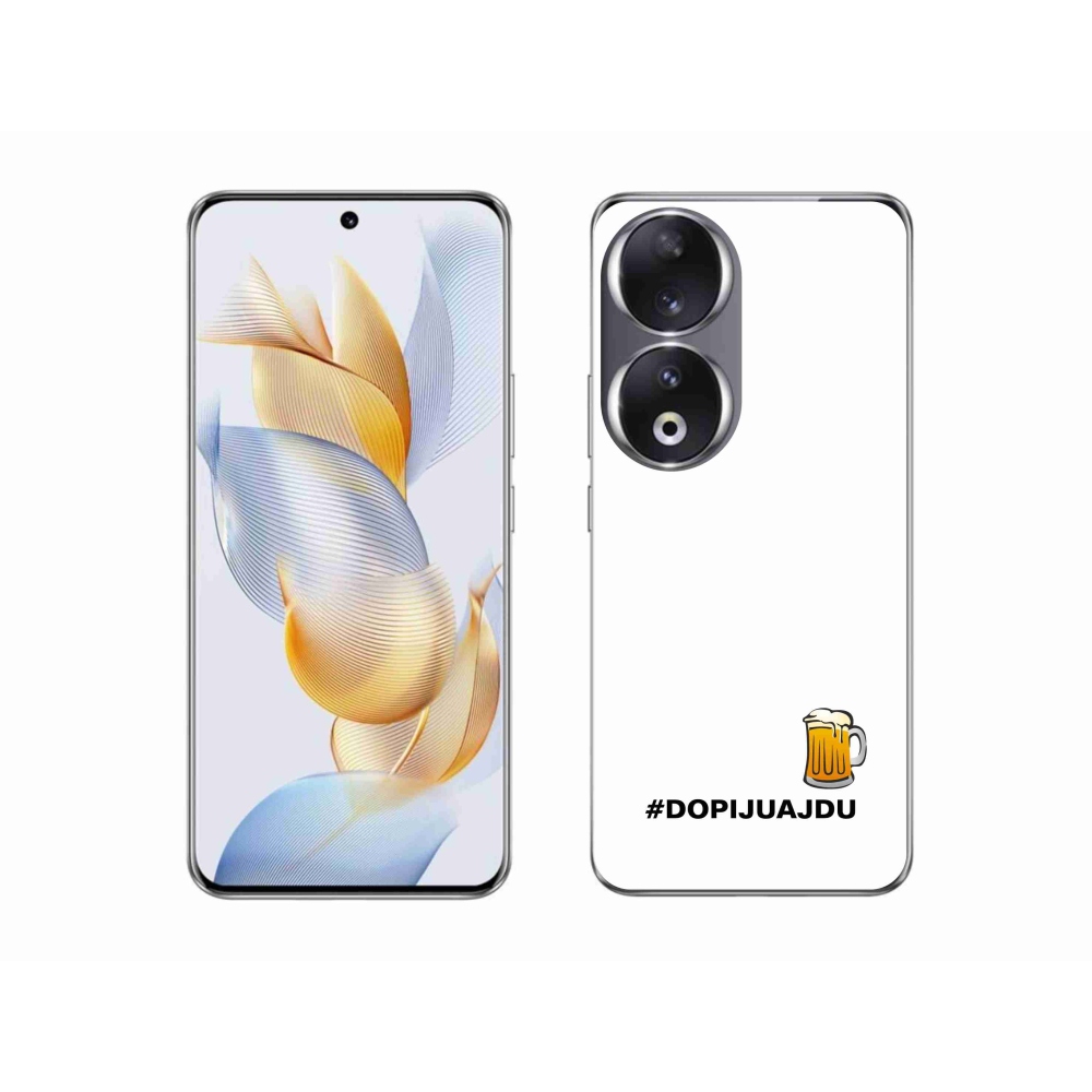 Gélový kryt mmCase na Honor 90 - pivný motív 1 biele pozadie