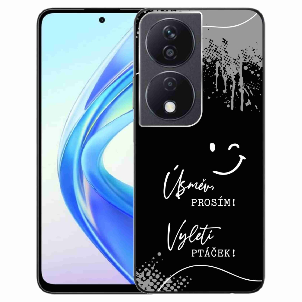 Gélový kryt mmCase na Honor X7b/Honor 90 Smart - vtipný text 4 čierne pozadie