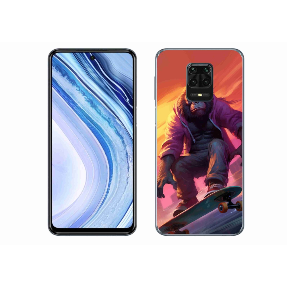Gélový kryt mmCase na Xiaomi Redmi Note 9 Pro - gorila na skateboarde