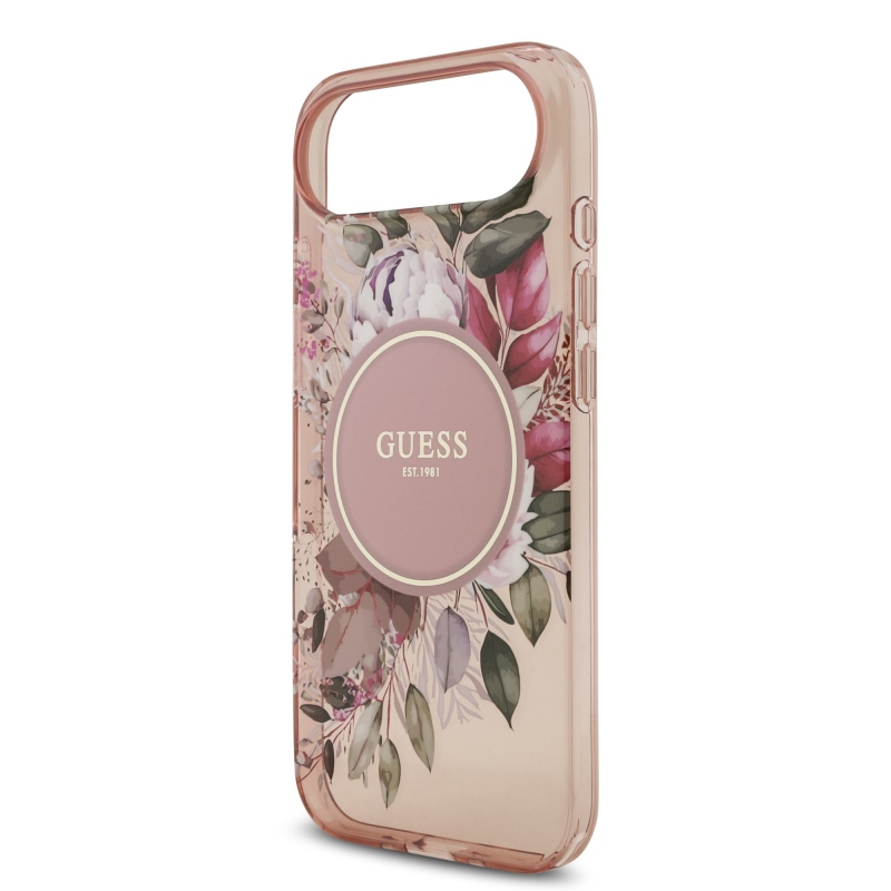 Guess IML Flowers Strap MagSafe zadný kryt pre iPhone Air Pink