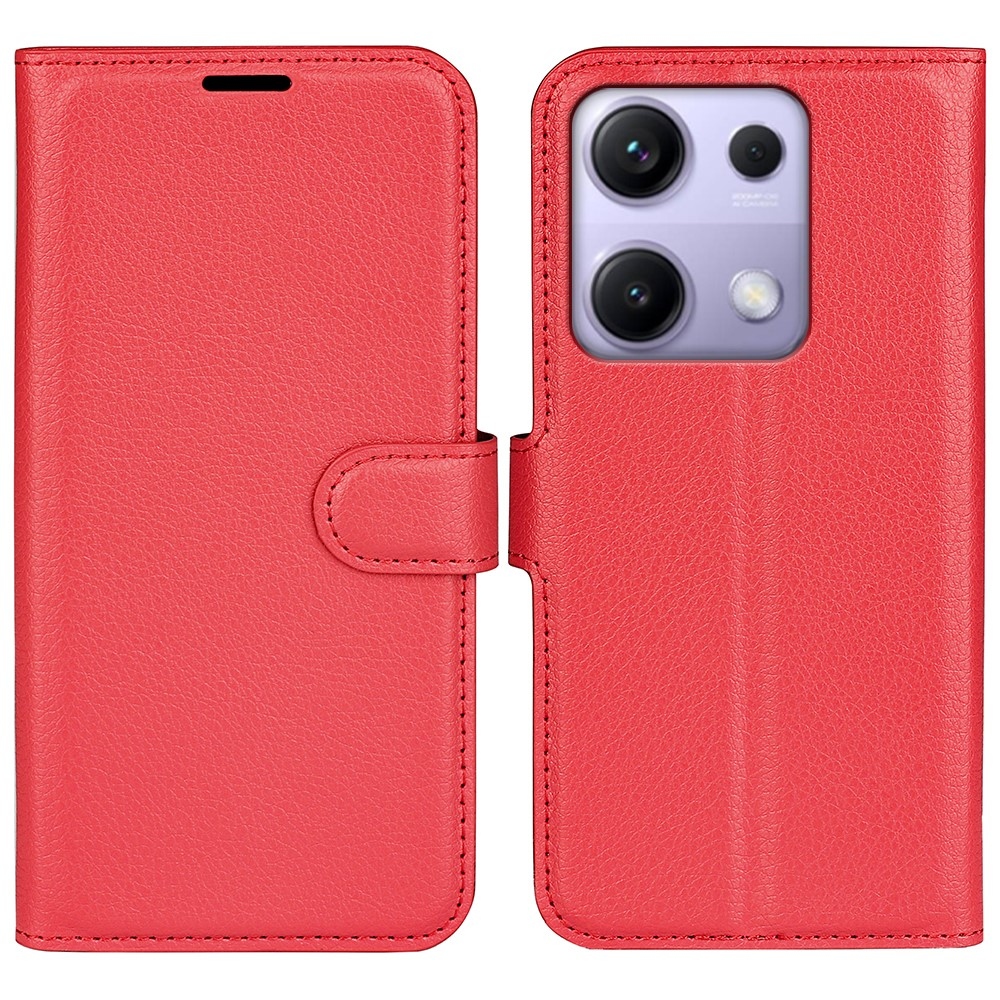 Litchi knižkové puzdro na Xiaomi Redmi Note 14S - červené